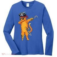 Dabbing Spooky Pirate Cat Halloween Costume Great Gift Women's Long Sleeve Shirt thumb 0