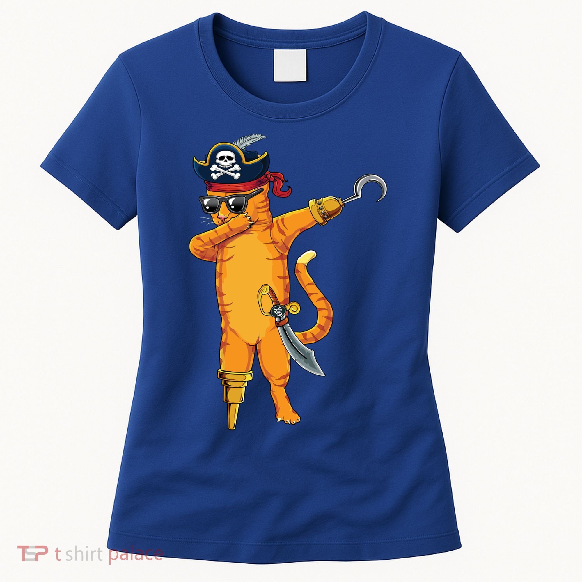 Dabbing Spooky Pirate Cat Halloween Costume Great Gift Women's T-Shirt