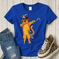 Dabbing Spooky Pirate Cat Halloween Costume Great Gift Women's T-Shirt thumb 3