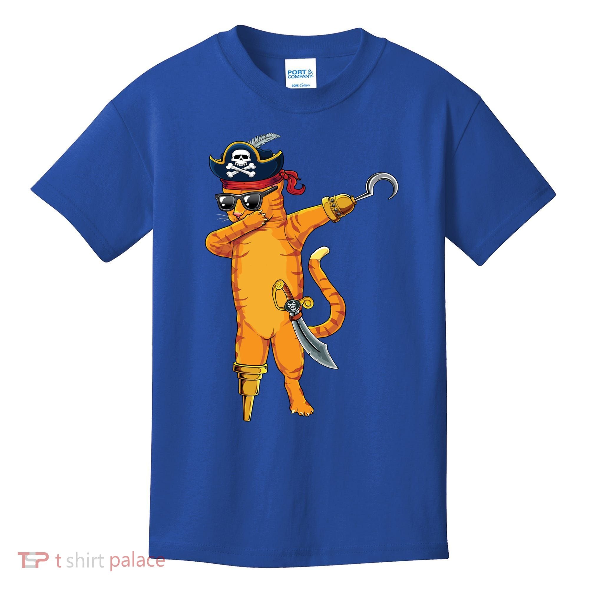 Dabbing Spooky Pirate Cat Halloween Costume Great Gift Kids T-Shirt