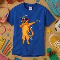Dabbing Spooky Pirate Cat Halloween Costume Great Gift Kids T-Shirt thumb 3