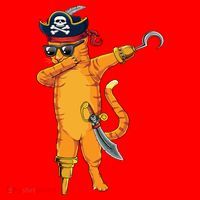 Dabbing Spooky Pirate Cat Halloween Costume Great Gift Santa Hat thumb 1