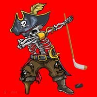 Dabbing Skeleton Pirate Hockey Lover Halloween Costume Santa Hat thumb 1