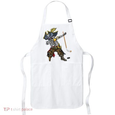 Dabbing Skeleton Pirate Hockey Lover Halloween Costume Apron