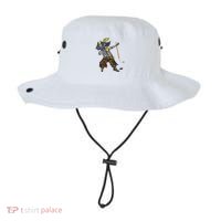 Dabbing Skeleton Pirate Hockey Lover Halloween Costume Bucket Hat thumb 0