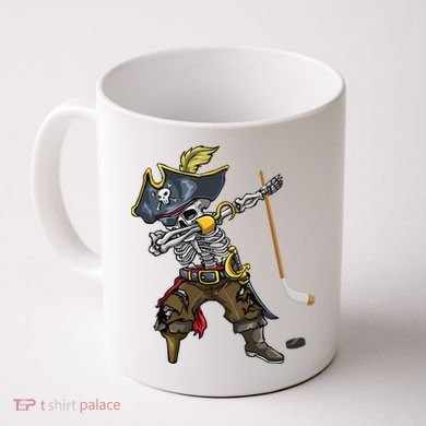 Dabbing Skeleton Pirate Hockey Lover Halloween Costume Coffee Mug
