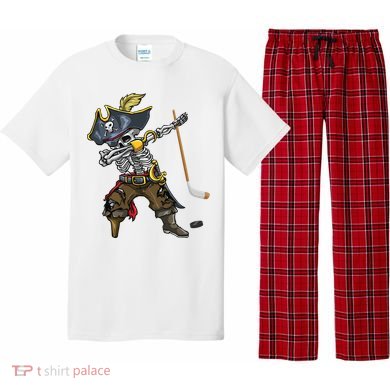 Dabbing Skeleton Pirate Hockey Lover Halloween Costume Pajama Set