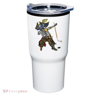 Dabbing Skeleton Pirate Hockey Lover Halloween Costume Tumbler