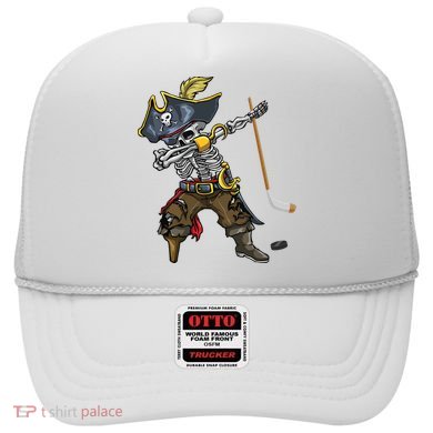 Dabbing Skeleton Pirate Hockey Lover Halloween Costume Hat