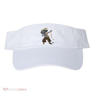 Dabbing Skeleton Pirate Hockey Lover Halloween Costume Visor