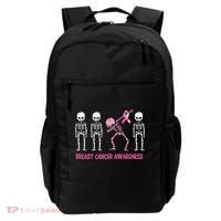 Dabbing Skeleton Pink Ribbon Breast Cancer Halloween Backpack thumb 0