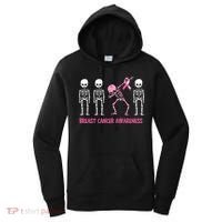 Dabbing Skeleton Pink Ribbon Breast Cancer Halloween Women's Hoodie thumb 0