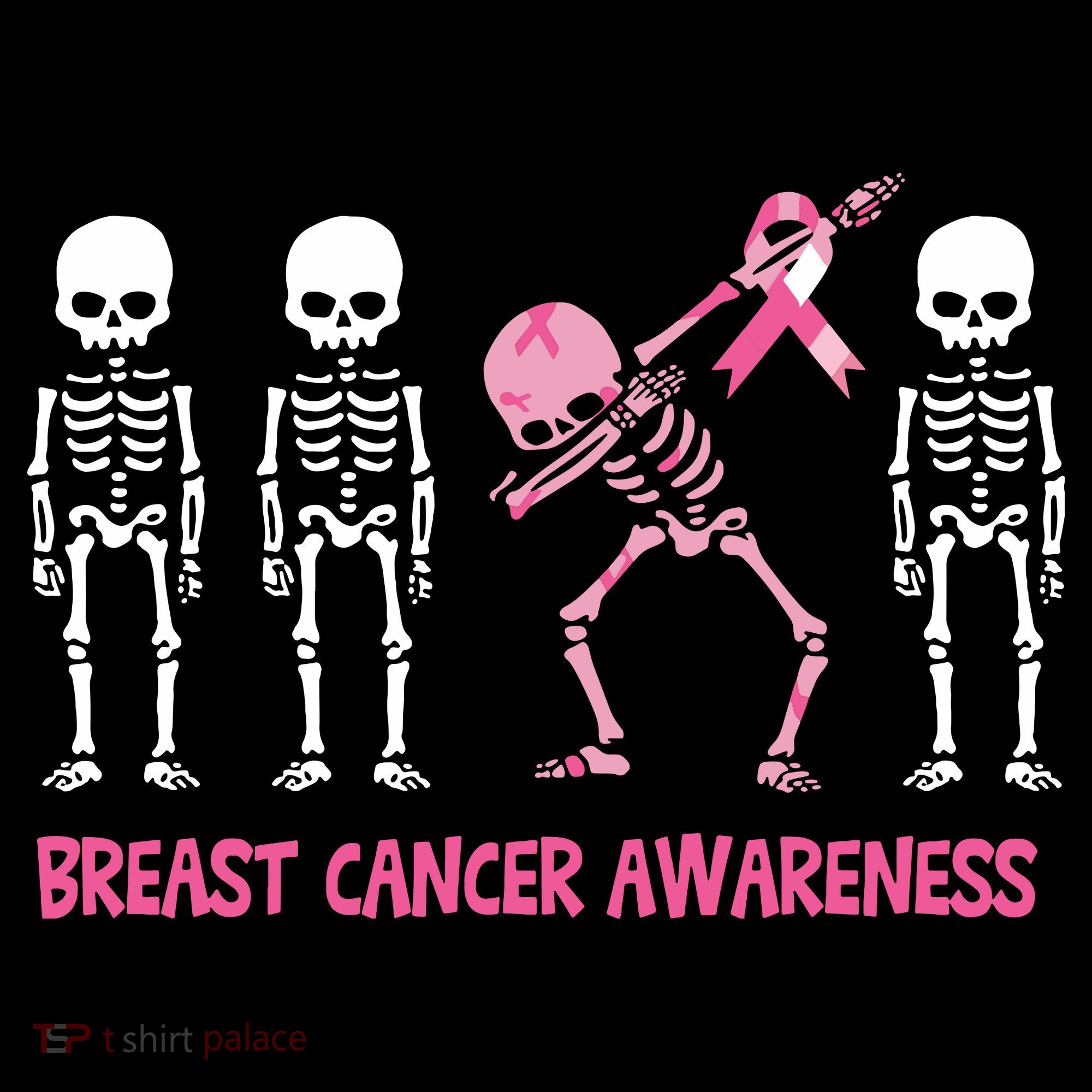 Dabbing Skeleton Pink Ribbon Breast Cancer Halloween Women's Hoodie