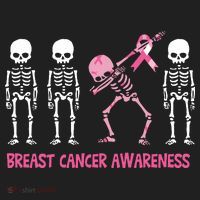 Dabbing Skeleton Pink Ribbon Breast Cancer Halloween Tumbler thumb 3