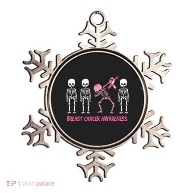 Dabbing Skeleton Pink Ribbon Breast Cancer Halloween Ornament