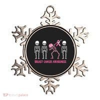 Dabbing Skeleton Pink Ribbon Breast Cancer Halloween Ornament thumb 0