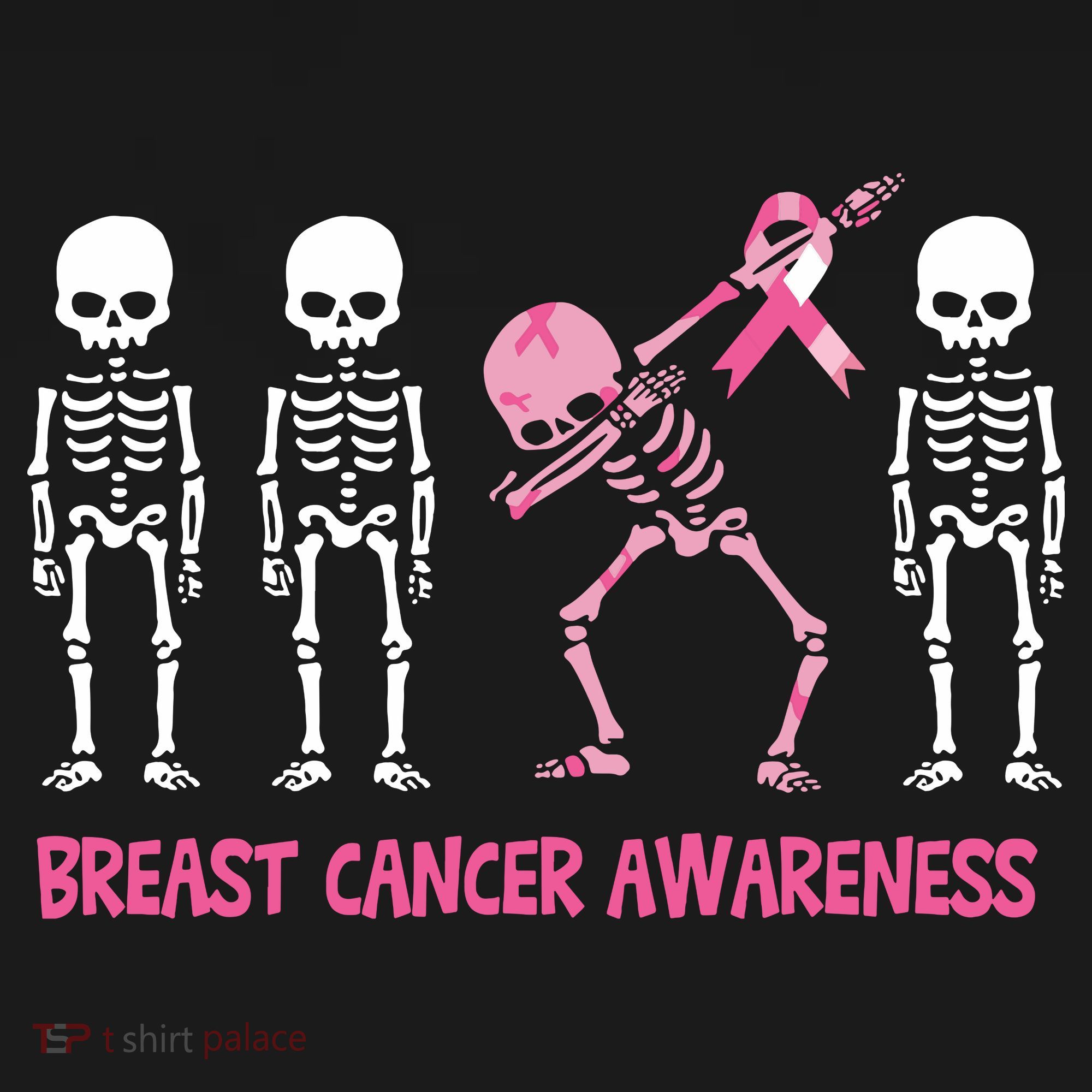 Dabbing Skeleton Pink Ribbon Breast Cancer Halloween Women's Tank Top