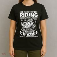 DonT Stop Riding When You Get Old Motorcycle 70th Birthday T-Shirt thumb 4