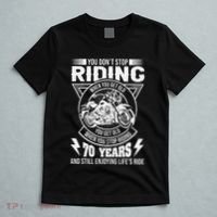 DonT Stop Riding When You Get Old Motorcycle 70th Birthday T-Shirt thumb 5