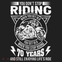 DonT Stop Riding When You Get Old Motorcycle 70th Birthday Beanie thumb 2