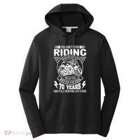 DonT Stop Riding When You Get Old Motorcycle 70th Birthday Performance Fleece Hoodie thumb 0