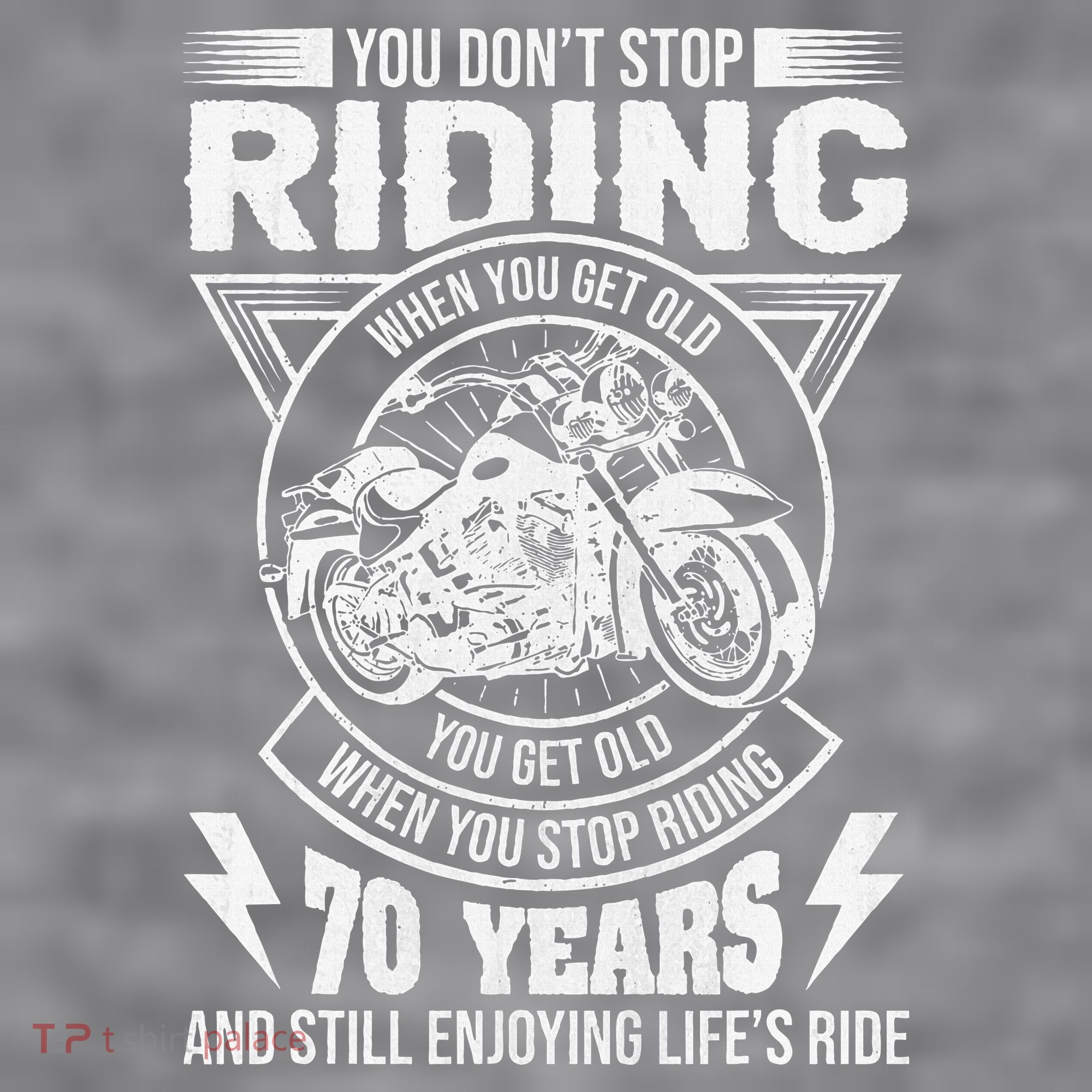 DonT Stop Riding When You Get Old Motorcycle 70th Birthday Women's Racerback Cropped Tank