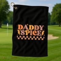 Daddy Spice Retro Checkered Thanksgiving Family Matching Dad Gift Golf Towel thumb 1
