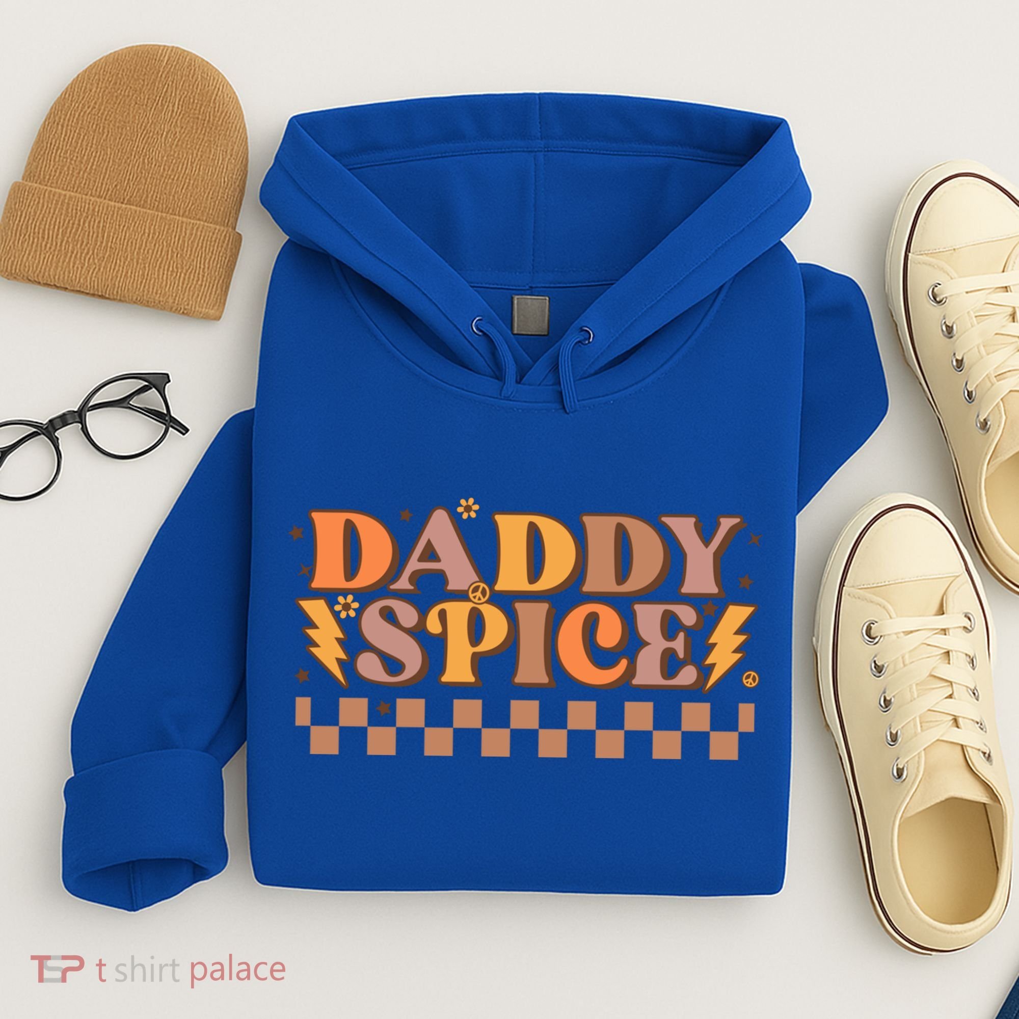 Daddy Spice Retro Checkered Thanksgiving Family Matching Dad Gift Hoodie