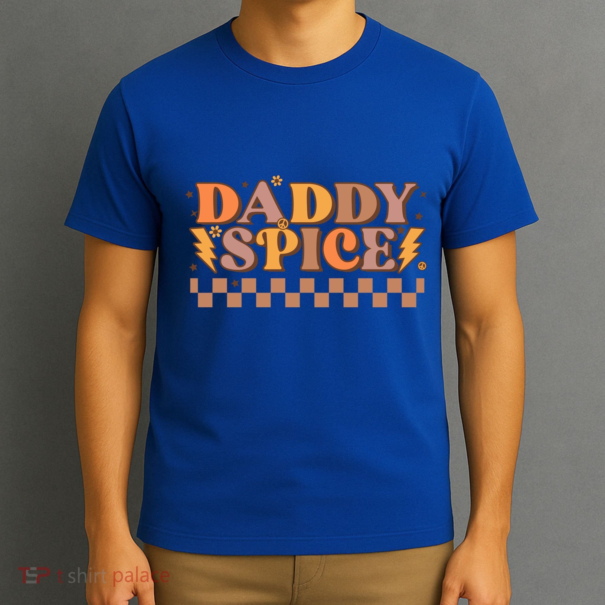 Daddy Spice Retro Checkered Thanksgiving Family Matching Dad Gift T-Shirt