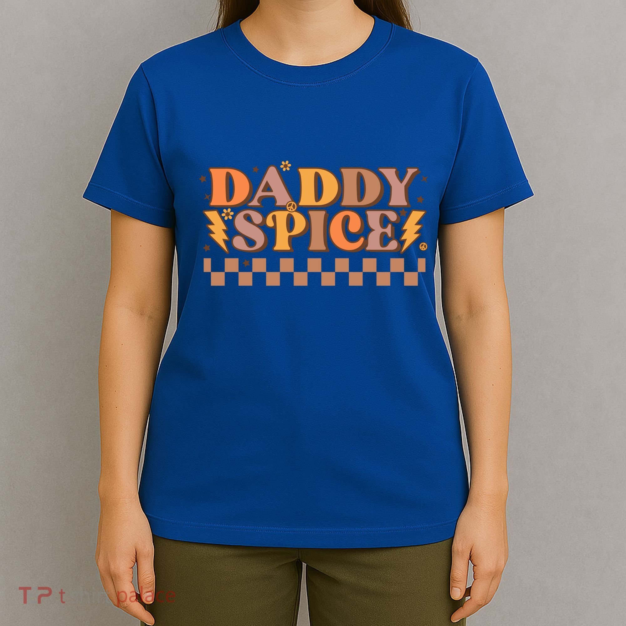 Daddy Spice Retro Checkered Thanksgiving Family Matching Dad Gift T-Shirt