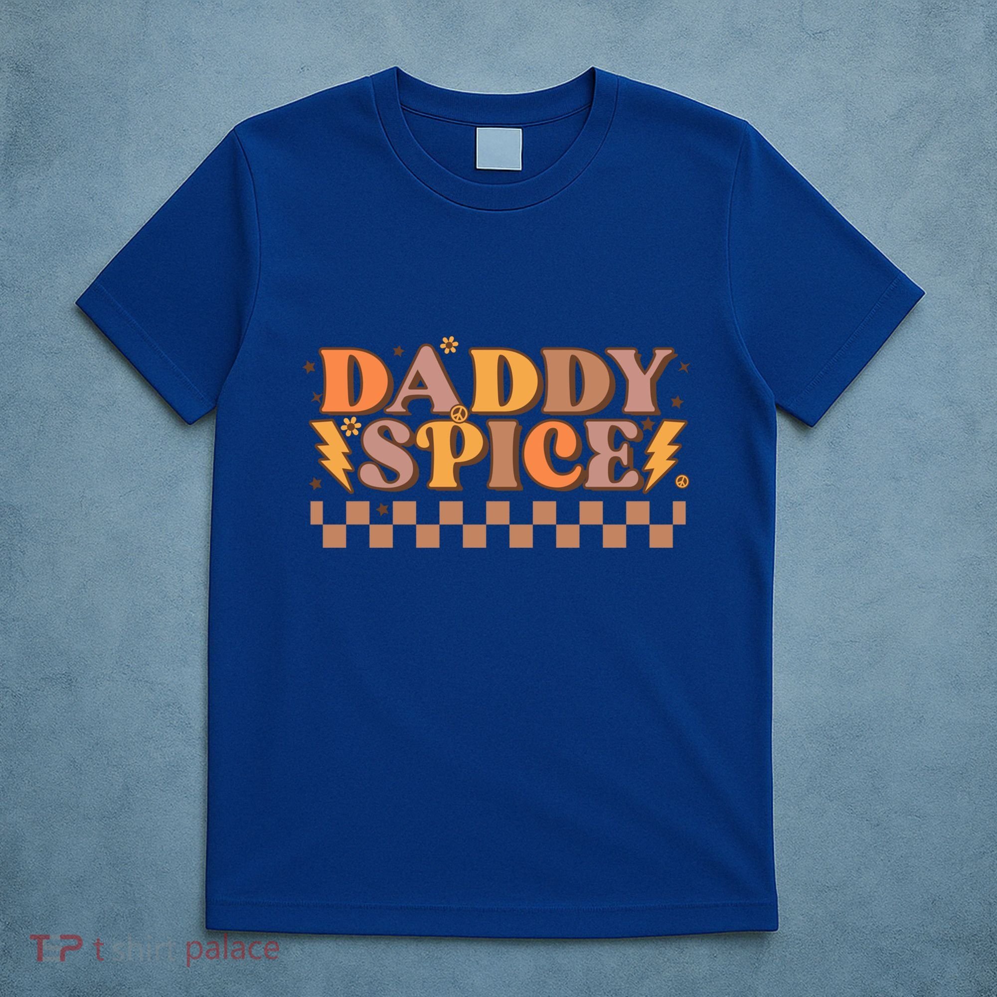 Daddy Spice Retro Checkered Thanksgiving Family Matching Dad Gift T-Shirt