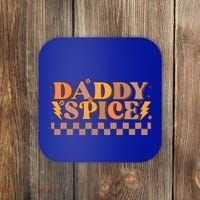 Daddy Spice Retro Checkered Thanksgiving Family Matching Dad Gift Coaster thumb 0