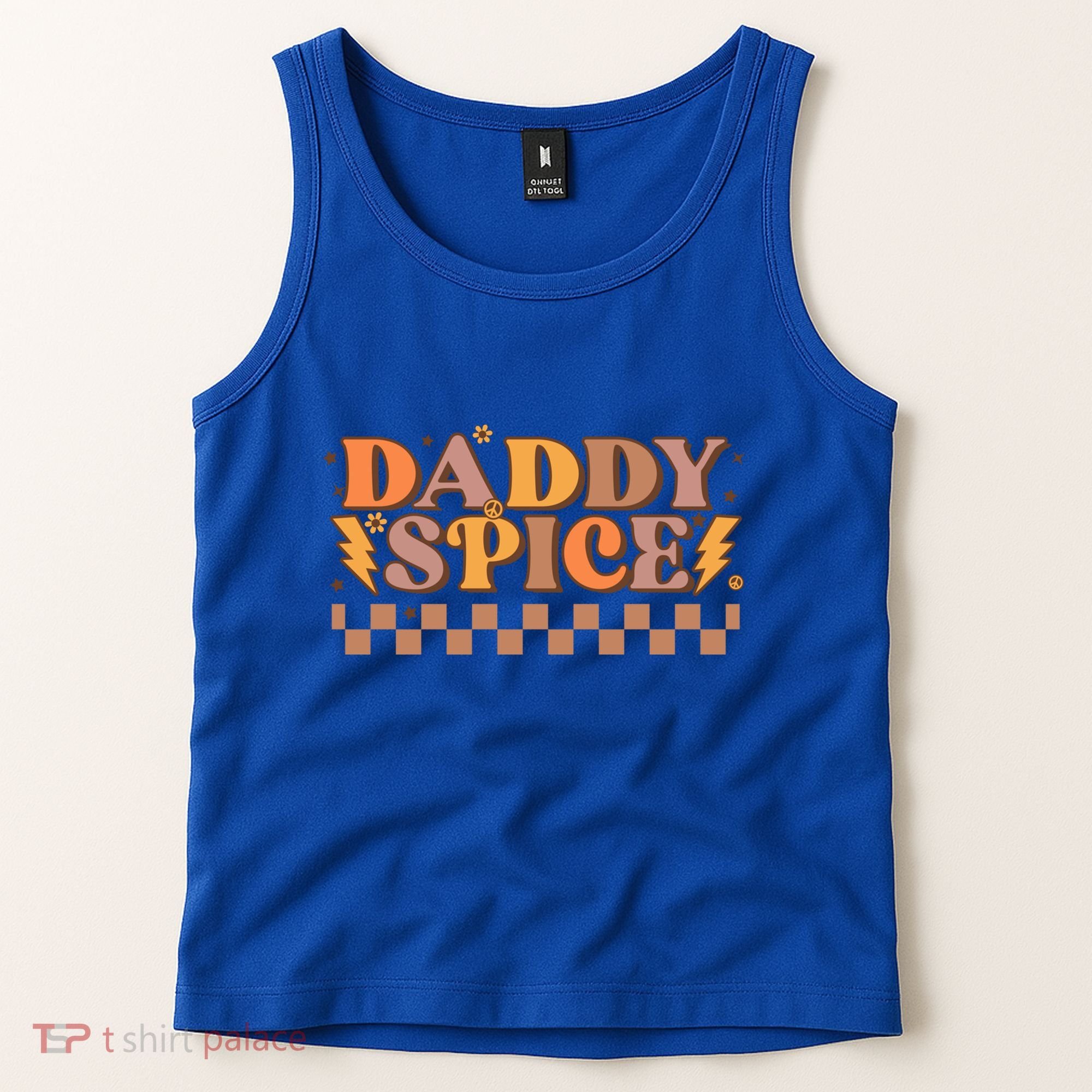 Daddy Spice Retro Checkered Thanksgiving Family Matching Dad Gift Tank Top