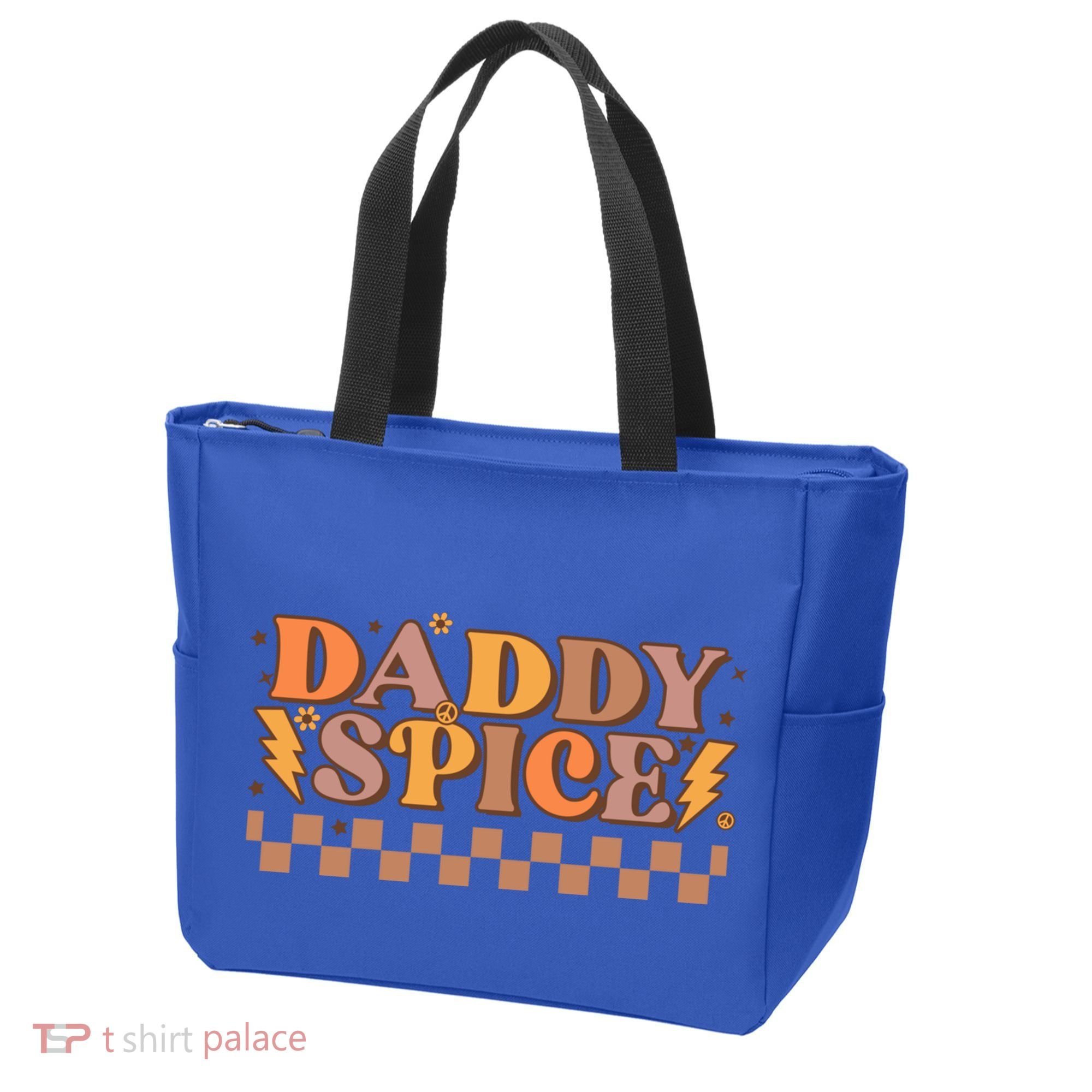 Daddy Spice Retro Checkered Thanksgiving Family Matching Dad Gift Tote Bag