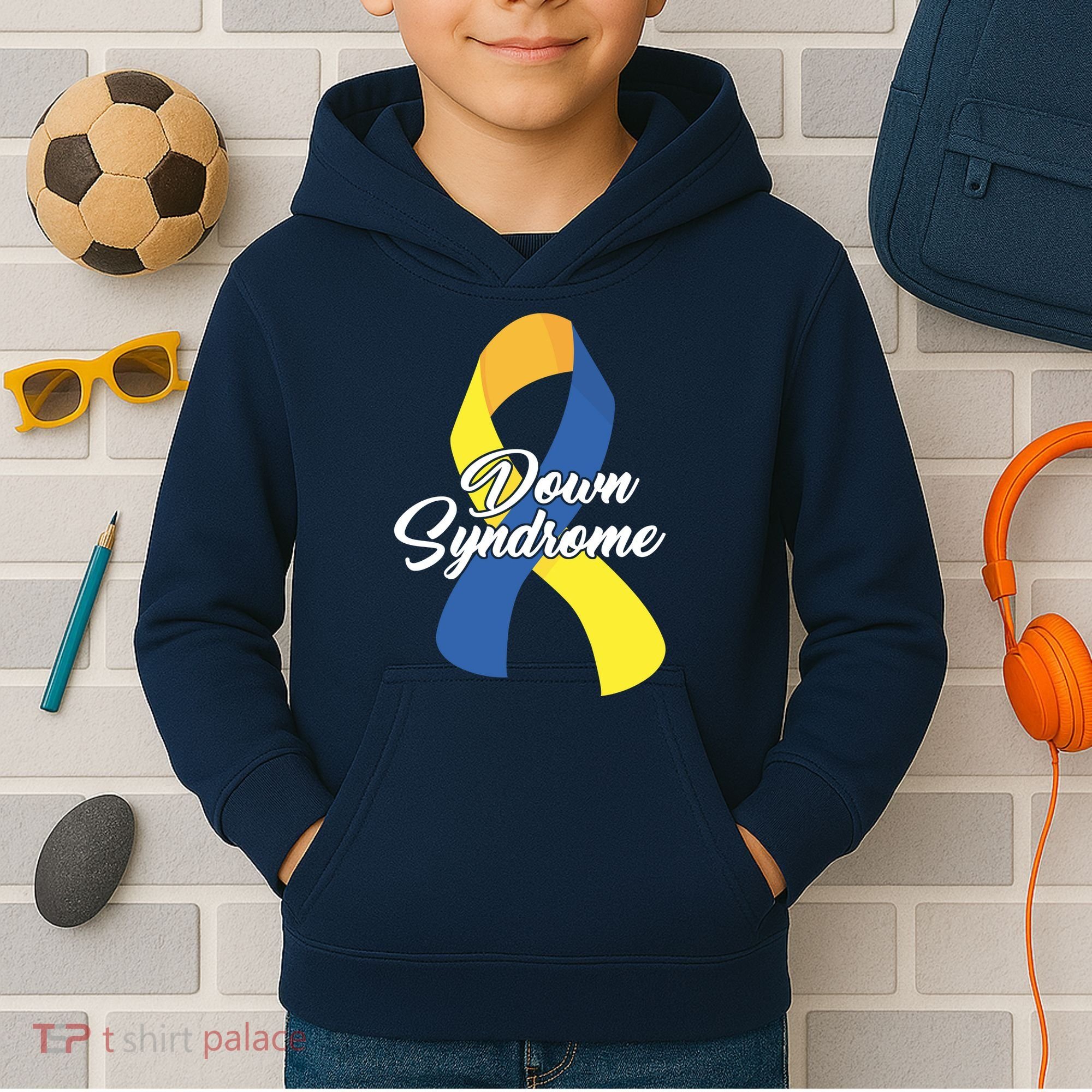 Down Syndrome Ribbon Awareness Kids Hoodie