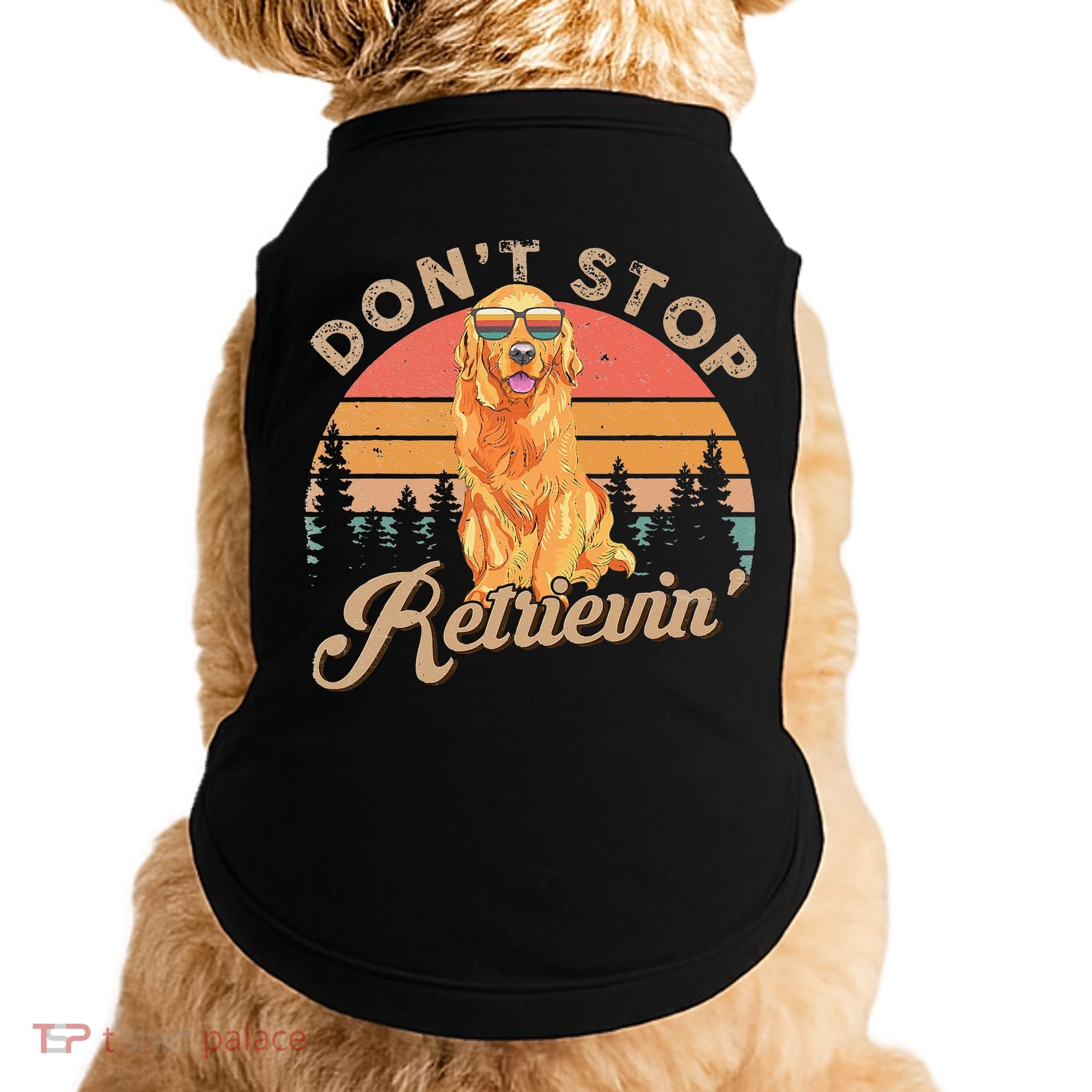 Don't Stop Retrieving Retro Golden Retriever Doggie Tank
