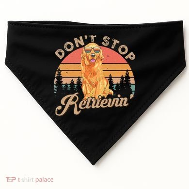 Don't Stop Retrieving Retro Golden Retriever USA-Made Doggie Bandana