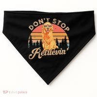 Don't Stop Retrieving Retro Golden Retriever USA-Made Doggie Bandana thumb 0