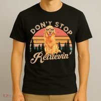 Don't Stop Retrieving Retro Golden Retriever T-Shirt thumb 3