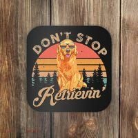 Don't Stop Retrieving Retro Golden Retriever Coaster thumb 0