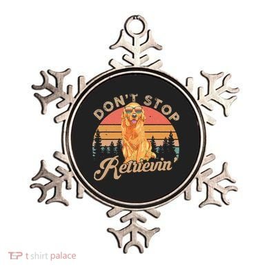 Don't Stop Retrieving Retro Golden Retriever Ornament