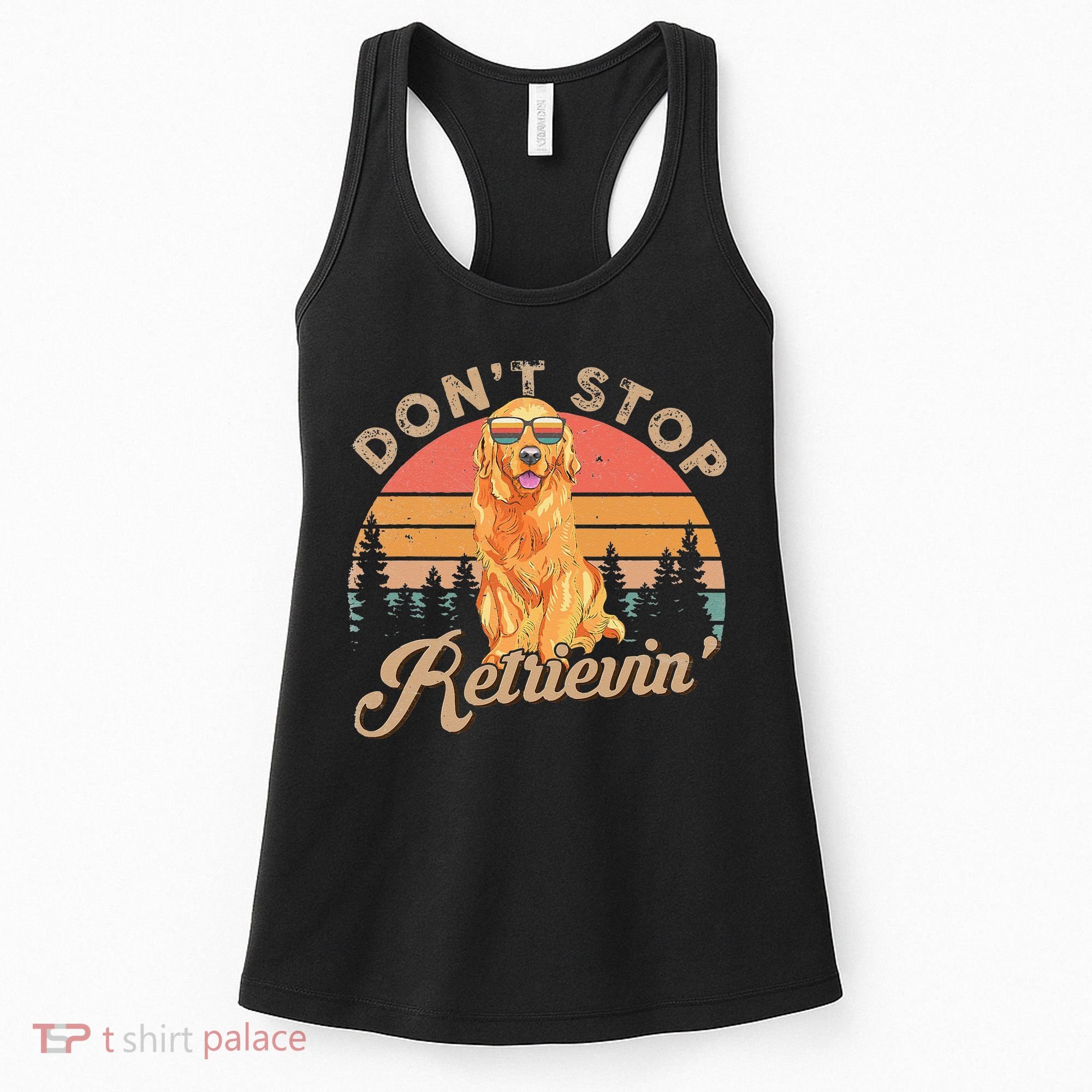 Don't Stop Retrieving Retro Golden Retriever Women's Tank Top