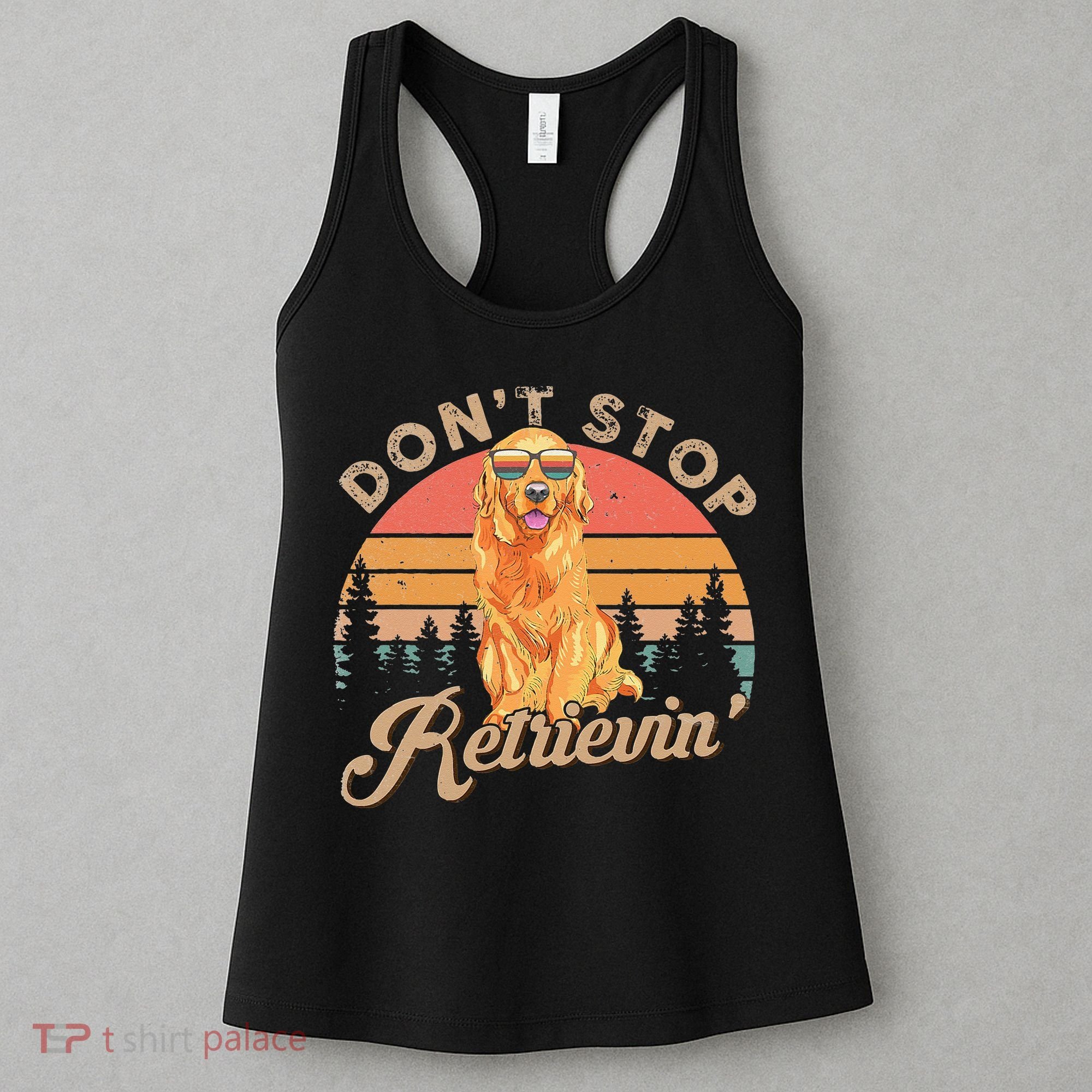Don't Stop Retrieving Retro Golden Retriever Women's Tank Top
