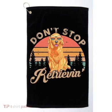 Don't Stop Retrieving Retro Golden Retriever Golf Towel
