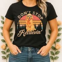 Don't Stop Retrieving Retro Golden Retriever Women's T-Shirt thumb 2