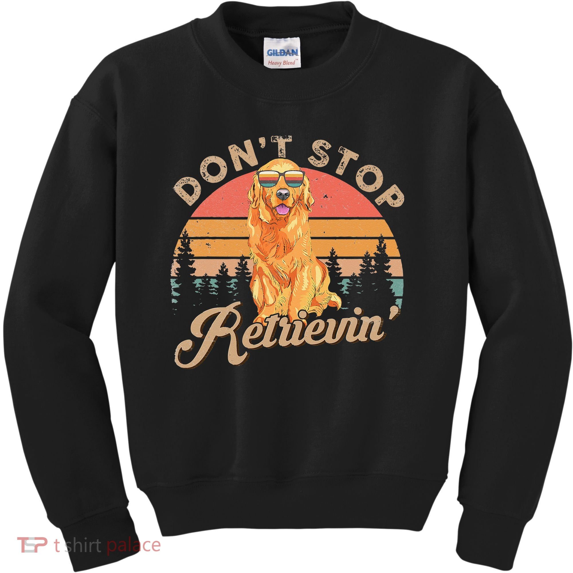 Don't Stop Retrieving Retro Golden Retriever Kids Sweatshirt