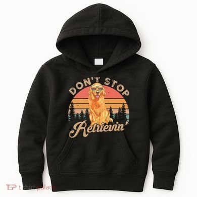 Don't Stop Retrieving Retro Golden Retriever Kids Hoodie