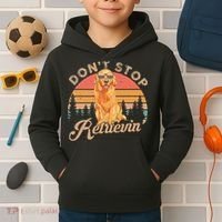 Don't Stop Retrieving Retro Golden Retriever Kids Hoodie thumb 2