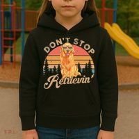 Don't Stop Retrieving Retro Golden Retriever Kids Hoodie thumb 3