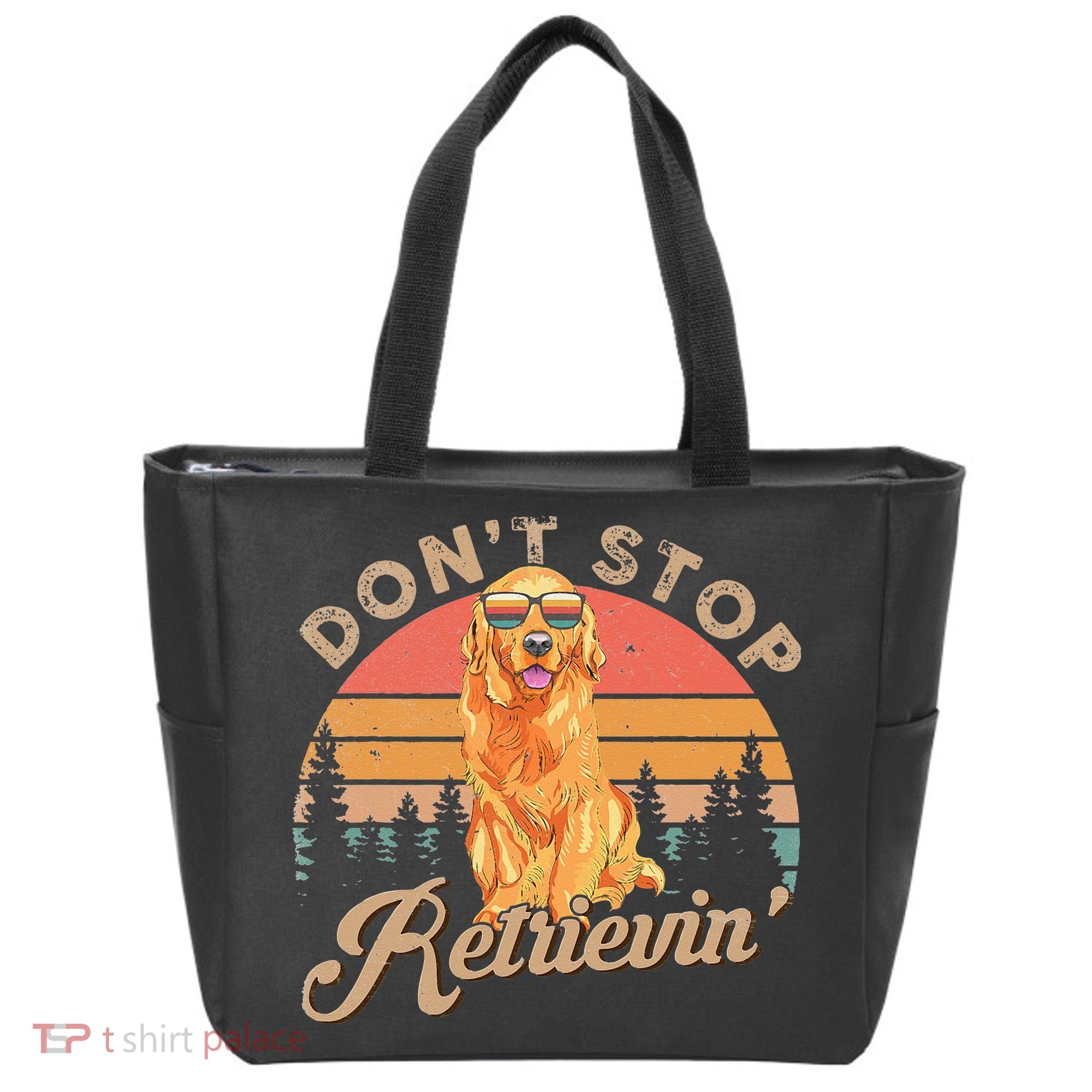 Don't Stop Retrieving Retro Golden Retriever Tote Bag